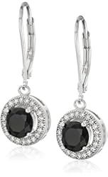 Sterling Silver 10mm Created Cubic Zirconia Halo Earrings
