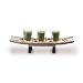 Anchor Home Collection Wooden Candle Holder with 3 Glass Votive Cups