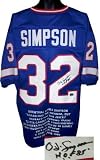 OJ Simpson signed Buffalo Bills Blue Prostyle Stat Jersey HOF 85