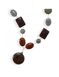 MMA Silver - 15 inch+3 inch Jasper and Labradorite Necklace