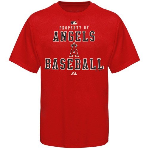 Majestic Los Angeles Angels of Anaheim Red Property Of Heavyweight T-shirt