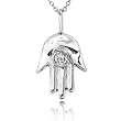14k White Gold Diamond Hamsa Pendant (GH/I1)