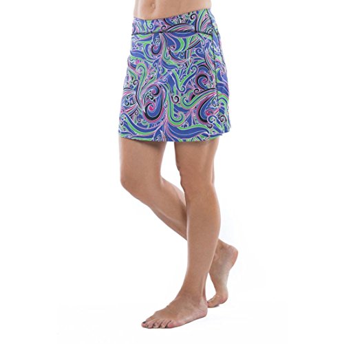 Skirt Sports Women’s Happy Girl Skirt, Running Skirt with Shorts, Free Love Print, L