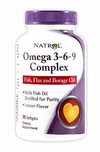 Natrol Omega-3-6-9 Complex with Flax and Borage, 90 Softgels (Pack of 2)