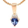 14K Yellow Gold Tanzanite and Diamond Pendant