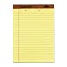 TOPS 7531 Letr-Trim Perf-Top Legal Pad, 2-Hole/Top, Letter, Canary, 50 Sheets/pad, Dozen