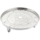 uxcell Metal Steaming Rack Tray w Stand for Cooker Silver Tone