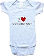 I LOVE CONNECTICUT - CONNECTICUT BABY - State-series - White, Blue or Pink Onesie / Baby T-shirt