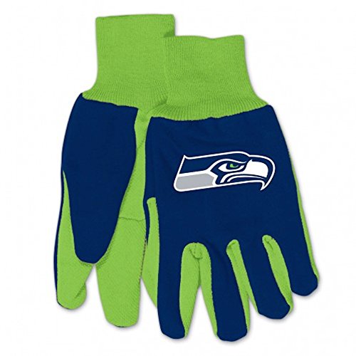 NFL Officially Licensed Sport Utility Work Gloves (Seattle Seahawk(Blue/Green))