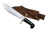 Case Cutlery 00286 Bowie Knife with Fixed Stainless Steel Blade Genuine Leather Sheath Jet Black Synthetic