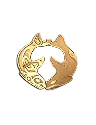 14K Yellow Gold Northwest Coast Native American Southern Resident Tribute Lg Pendant. Made in USA.