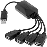 Black 4-Port High Speed USB 2.0 Hub