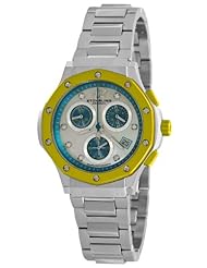 Stuhrling Original Womens 180.121122 Aquadiver Cosmo Quartz Chronograph Date Swarovski Crystal Mother of Pearl Dial Watch