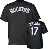 Todd Helton Colorado Rockies Name and Number Black T-Shirt