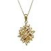 Amazon Collection 18k Yellow Gold-Plated Sterling Silver Gemstone Drop Pendant Necklace, 18