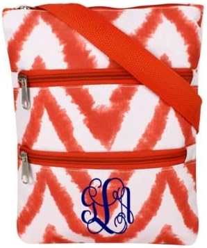 Red Airbrushed Chevron Small Crossbody Bag, Microfiber Construction * Zip Top Closure * Fully Lined * 2 Front Zip Pockets * Long Adjustable Shoulder Strap with 26" Max Drop * 10" Tall X 8" Wide