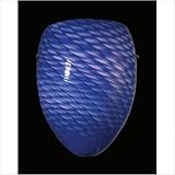 Arco Baleno Wall Sconce in Satin Nickel and Sapphire Blue Glass