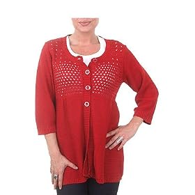 WISSMACH Damen Strickjacke mit Ajourmuster
