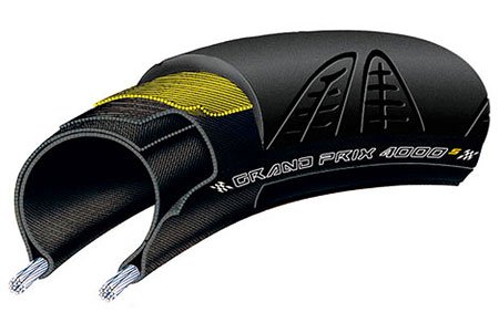 Continental Grand Prix 4000S Bicycle Tire with Black Chili (700x23, Black)