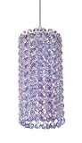 Schonbek MC0408DI Silver / Diamond Strass Geometrix--Matrix Crystal Single Light Down Lighting Medium Mini Cylinder Pendant from the Geometrix--Matrix Collection