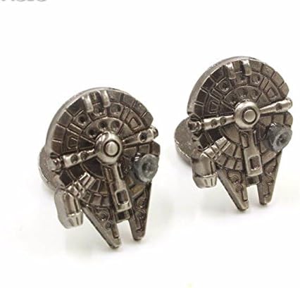 Gift For Men: Star Wars Men's Cufflinks - Awesome Movie French Cuff Links for Mens - Perfect Wedding Groomsmen Gift ~ Favorite Movies Collection (Millenium Falcon Cuff)