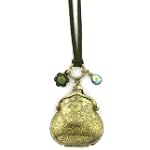 Mini Purses Charm Locket Necklace Brass Tone