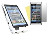 iTALKonline WHITE Armour Hybrid Hard Case/Cover/Skin & LCD Screen/Scratch P ....