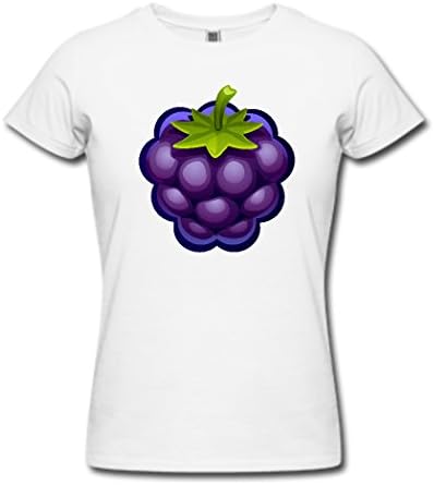 Wome's Purple Grape Cartoon Design White Personalize T-shirt Large