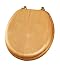 Mayfair 9601BR 378 Natural Wood Series Natural Reflections Toilet Seat with Brass Hinges, Round, Natural Oak