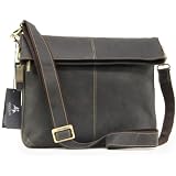 Visconti Oil Brown (Mud) Top Folding Leather Messenger Bag A4 18762