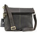 Borsa Messenger di pelle con bordo superiore pieghevole Visconti A4 18762 - Olio Marrone