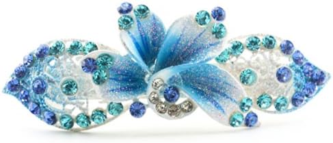 Miss Dong Beautiful Jewelry Flowers pearl Crystal hairpin hair clip blue