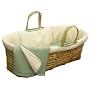 Tadpoles Organic Waffle Terry Moses Basket Set - Sage