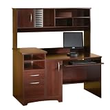 Office Desk with Hutch - Cherry (Cherry) (63 H x 58 W x 30 D)