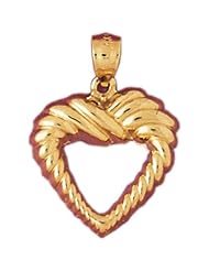 Dazzlers Solid 14k Gold Heart Charm Pendant Available in three colors from jewelsberry (weights: 1.8 grams only)