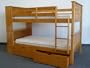 Bookcase Bunk Bed Twin over Twin Mission style in Honey + Drawers