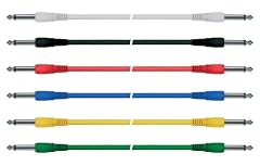 Patch Lead Cables, mono, 6-pack, 6 colors, 6.3mm jacks moulded 60cm 2ft
