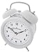 Precision MSF Radio controlled White case and white dial Double Bell alarm clock with light & snooze