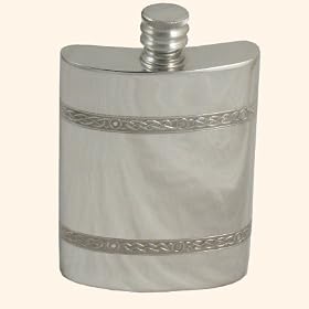 6oz Celtic Wire design pewter flask