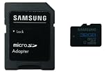 Samsung 32Go Classe 10 MicroSDHC Haute vitesse de carte mémoire avec SD Adaptateur