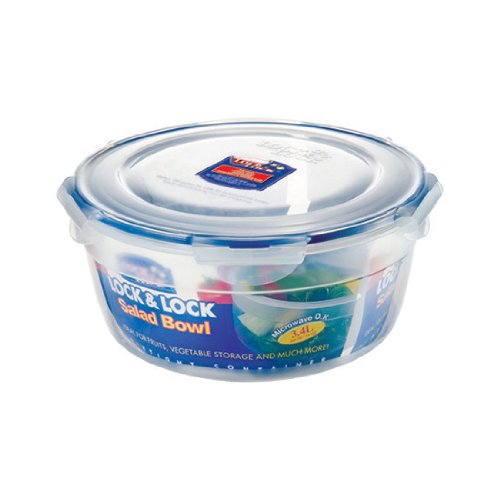 Lock&Lock 115-Fluid Ounce Round Salad Bowl with Tray, 14-Cup