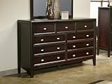 IMAGE OF Bedroom Storage Dresser with Framed Drawers in Dark Merlot Finish