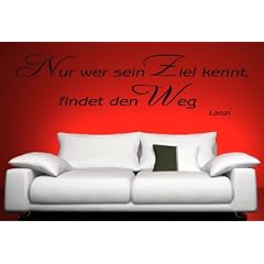 Wandtattoo Zitat 3040 Nur wer sein Ziel kennt Farbe: schwarz, Sehr grosses Format Breite: 130 cm, H�he: 40 cm XXL. Decosticker Wandaufkleber Wandsticker Dekoration wiederabl�sbar. G�nstiger als Bilder oder Gem�lde oder Bild