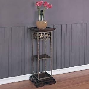 5 Points Plant Stand in Mahogany Finish Powell 338-267 by AtHomeMart
