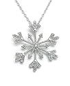 Sterling Silver Diamond Accent Snowflake Pendant
