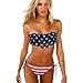 Loel® Sexy Lady Padded Athletic USA American Flag Fringe Tassel Swimsuits