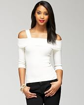 Sequin Foldover Open Shoulder Top