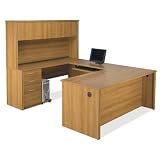 Embassy U-Shaped Workstation And Accessories Kit In Cappuccino Cherry