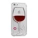 PAIAIP Wine / Beer Glass Transparent Protective Case for iPhone 5 / 5S Vermilion
