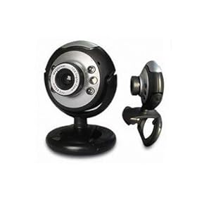 Round Webcam with Microphone and LED light for Night Vision